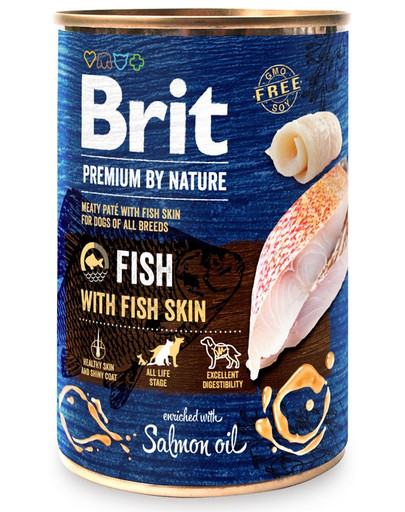 BRIT Premium by Nature 400g Pesce e pelle di pesce cibo umido per cani