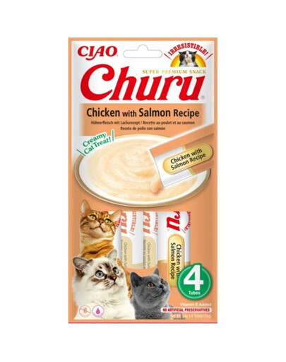 INABA Churu Chicken with salmon 4x14g pollo con salmone per il gatto