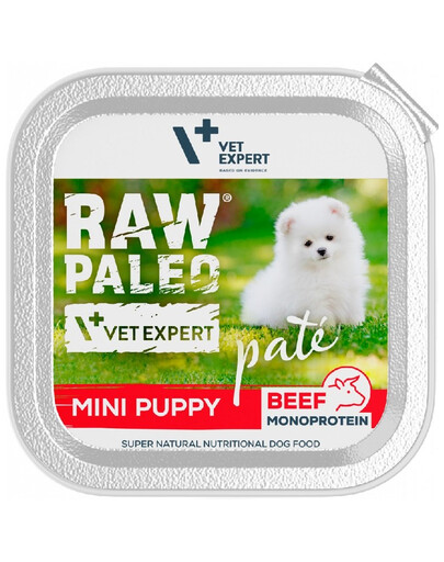 VET EXPERT RAW PALEO Pate Puppy Mini Beef 150 g patè per cuccioli manzo