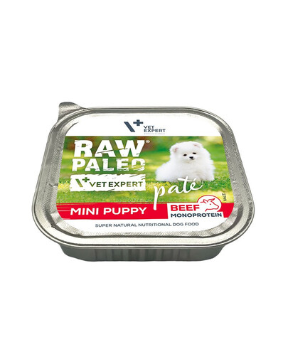 VET EXPERT RAW PALEO Pate Puppy Mini Beef 150 g patè per cuccioli manzo