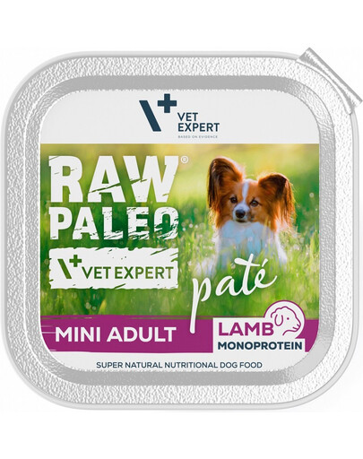 VETEXPERT RAW PALEO Pate Adult Mini Lamb 150g paté per cani di piccola taglia agnello