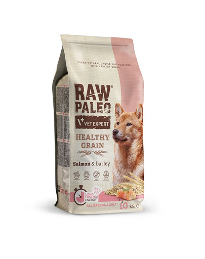 VET EXPERT RAW PALEO Heathy Grain Adult Salmon 10kg con salmone per cani adulti