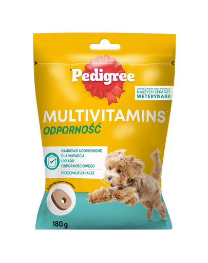 PEDIGREE Multivitamins Alimento complementare per il supporto del sistema immunitario al gusto di pollo per cani adulti 180g