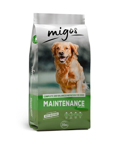 MIGOS Maintenance Plus 20 kg cibo per cani a bassa attività con vitamine
