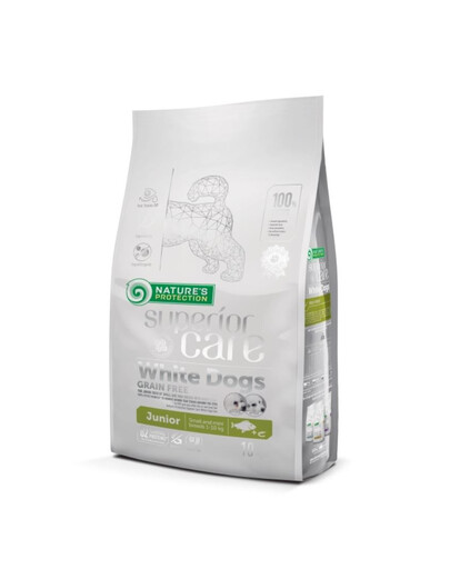 NATURES PROTECTION Superior Care White Dogs Grain Free White Fish Junior Small and Mini Breeds 10kg