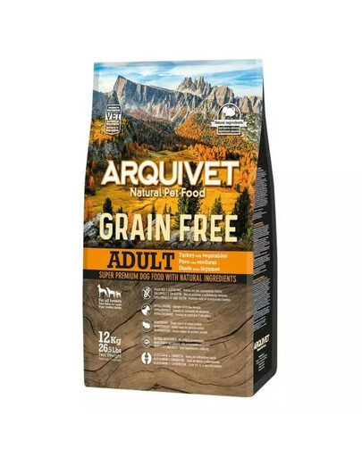 ARQUIVET Grain Free Adult Tacchino con verdure 12 kg