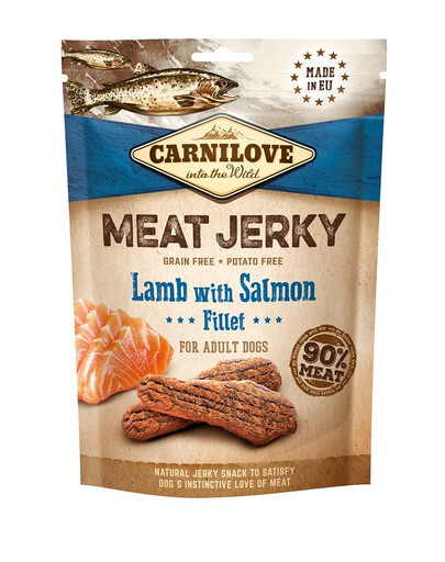 CARNILOVE Jerky Lamb with Salmon fillet 100g agnello con filetto di salmone