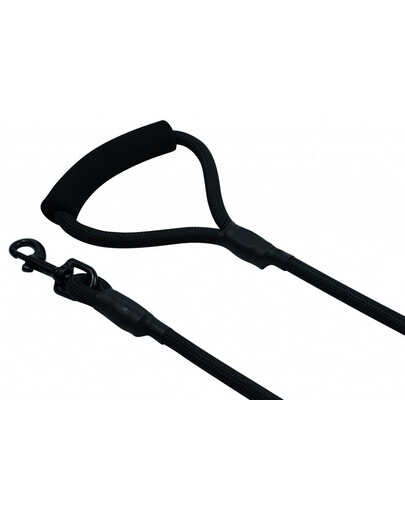 PET NOVA Smycz nylonowa z uchwytem sznur 120 cm / 1,2 cm czarna