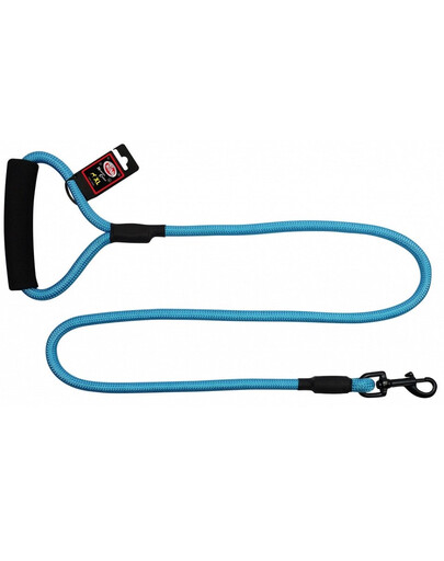PET NOVA Smycz nylonowa z uchwytem sznur 120 cm / 1,2 cm błękitna