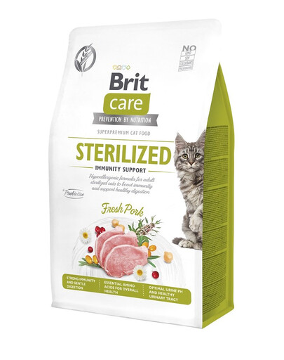 BRIT CARE Grain-Free Sterilized Immunity 0.4 kg Formula ipoallergenica per gatti adulti sterilizzati