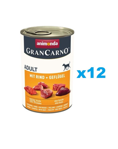 ANIMONDA Gran Carno Adult with Beef, Poultry 12 x 400g con manzo e pollame