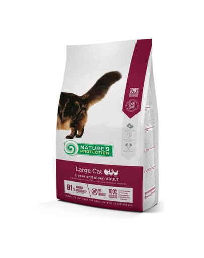 NATURES PROTECTION Large Cat Poultry Adult 2kg con pollame per gatti adulti di taglia grande