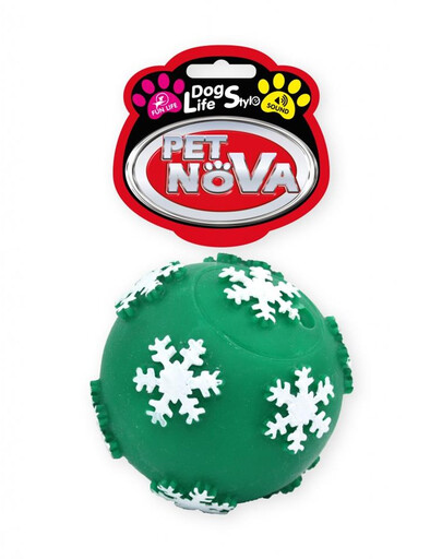 PET NOVA DOG LIFE STYLE Palla fiocco di neve 7,5 cm verde