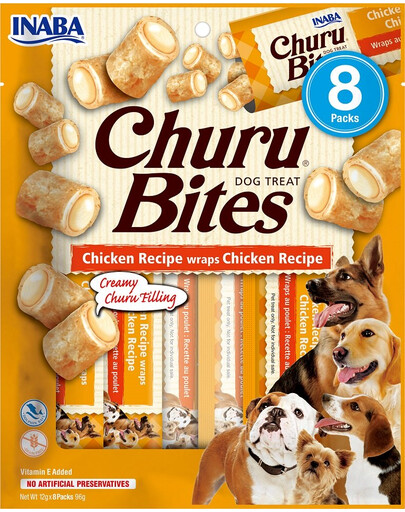 INABA Churu Bite Chicken 8 x 12g snack di pollo per cani