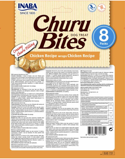 INABA Churu Bite Chicken 8 x 12g snack di pollo per cani