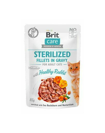 BRIT Care Sterilised Fillets in gravy 24 x 85 g coniglio in salsa per gatti sterilizzati