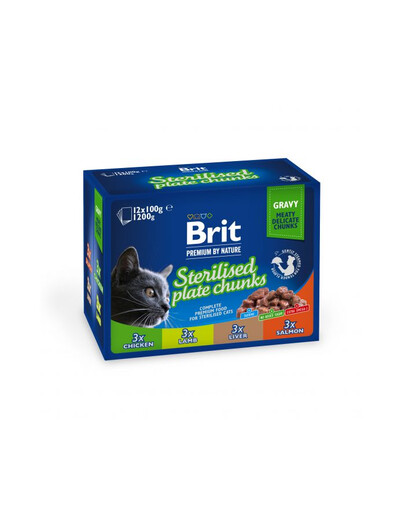 BRIT PREMIUM Pouch Sterile Plate 12x100g per gatti sterilizzati