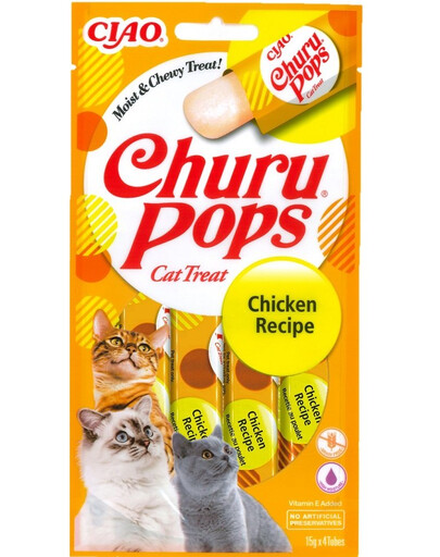 INABA Churu Pops Chicken 4 x 15g con pollo per gatti