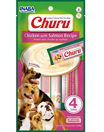 INABA Churu Chicken with salmon 4 x 14g kurczak z łososiem dla psów