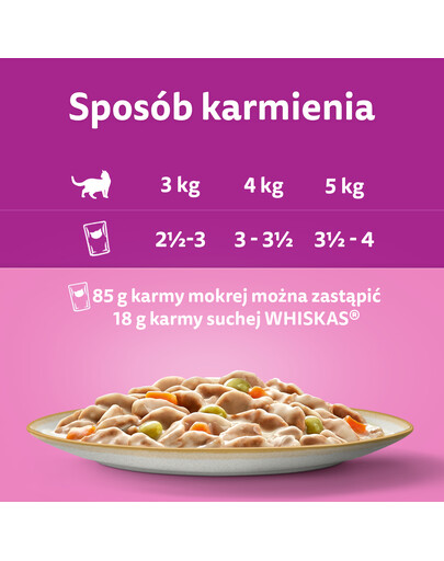 WHISKAS Adult 52x85g Variazioni cremose di cibo umido per gatti adulti in salsa con: pollo e verdure, agnello e tacchino