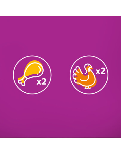 WHISKAS Adult 52x85 g Poultry feast cibo umido per gatti adulti in gelatina con: pollo, tacchino