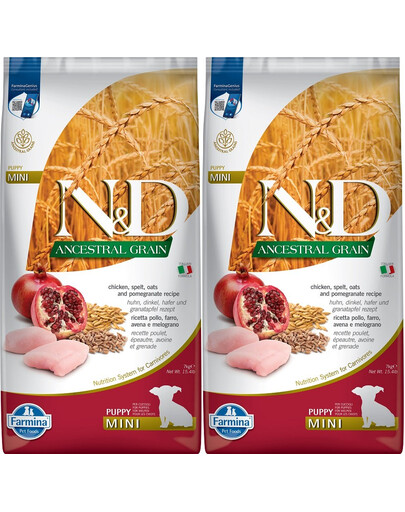 FARMINA N&D Low Grain Chicken & Pomegranate Mini Puppy 2 x 7kg