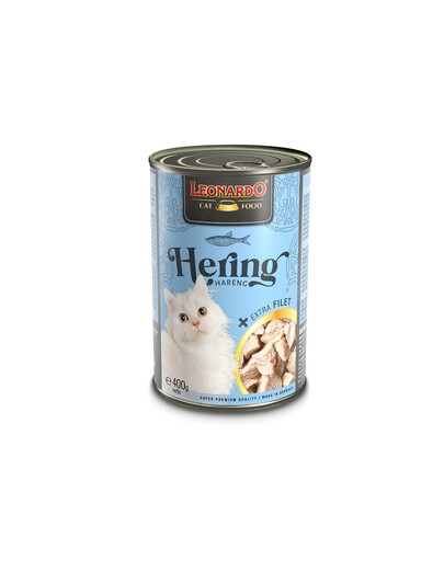 LEONARDO Hareng avec filet extra - nourriture humide pour chats 400 g