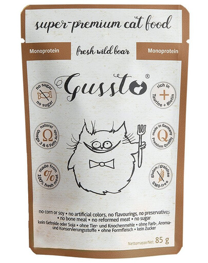 GUSSTO Cat Fresh Wild Boar cibo umido per gatti cinghiale 85 g
