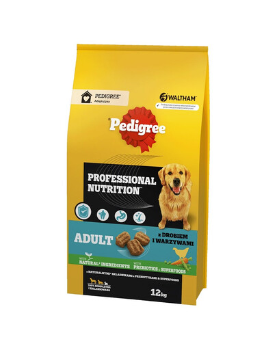 PEDIGREE Adult Professional Nutrition 12kg con pollame e verdure per cani di taglia grande e media