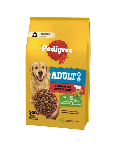 PEDIGREE Adult 500g alimento completo con manzo e verdure per cani di taglia grande e media