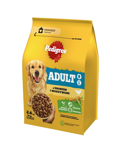PEDIGREE Adult con pollame e verdure 2,6kg alimento secco completo per cani di taglia grande e media