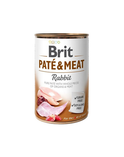 BRIT Pate&Meat rabbit 400g paté di coniglio per cani