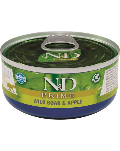 N&D Cat prime boar & apple 80g