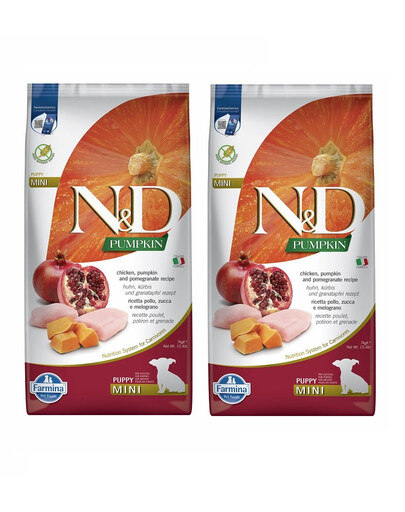 FARMINA N&D Pumpkin Puppy Mini Chicken, Pumpkin & Pomegranate 2 x 7kg