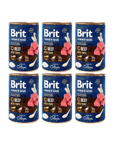 BRIT Premium by Nature Beef and tripes 6 x 400g cibo per cani a base di manzo e frattaglie