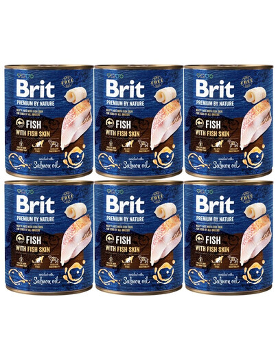 BRIT Premium by Nature Fish&Fish Skin 6 x 800g cibo per cani a base di pesce e pelle di pesce