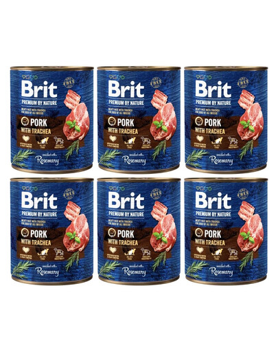 BRIT Premium by Nature 6 x 800g cibo per cani a base di maiale ed esofago