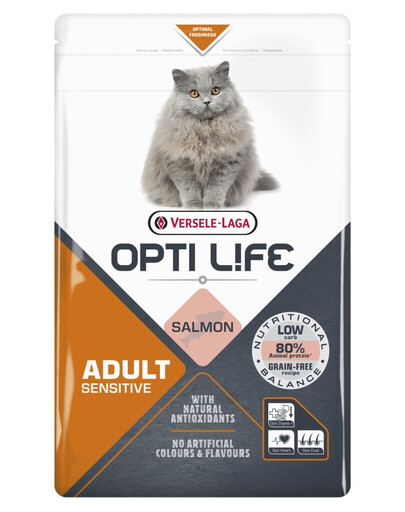 VERSELE-LAGA Opti Life Cat Adult Sensitive Salmon 1 kg per gatti adulti sensibili