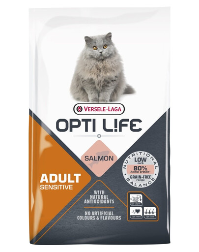 VERSELE-LAGA Opti Life Cat Adult Sensitive Salmon 7.5 kg per gatti adulti sensibili