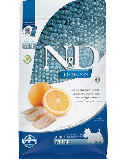 FARMINA N&D Ocean Adult Mini Herring and Orange 2,5 kg