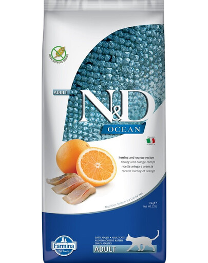FARMINA N&D Ocean cat adult herring and orange 10kg