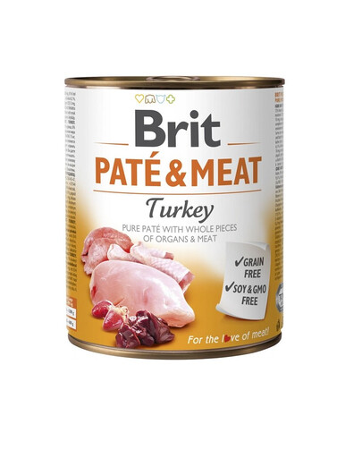 BRIT Pate&Meat turkey 800g paté di tacchino per cani