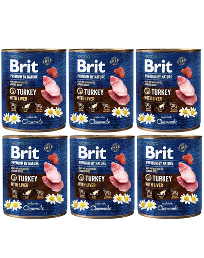 BRIT Premium by Nature 6 x 800g cibo per cuccioli a base di tacchino e fegato