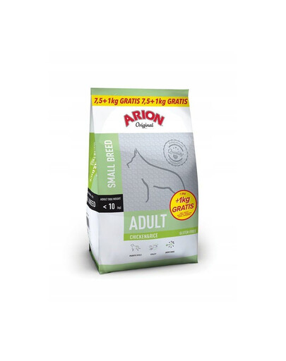 ARION Original Adult Small Chicken & Rice 7,5 kg + 1 kg FREE