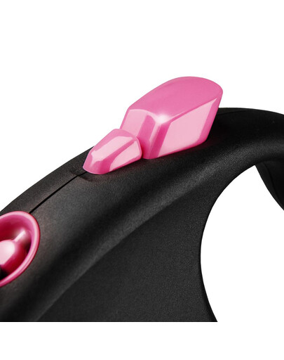 FLEXI guinzaglio automatico Nero Design M cinghia 5 m rosa