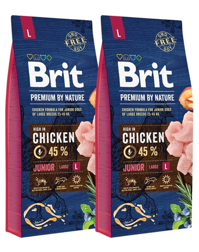 BRIT Premium By Nature Chicken Junior Large L 30kg (2 x 15kg)