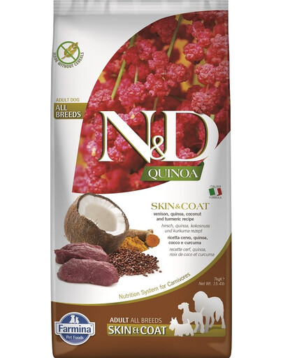 FARMINA N&D Quinoa Adult All Breeds Skin & Coat Venison 7 kg