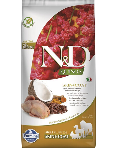 FARMINA N&D Quinoa Adult All Breeds Skin & Coat Quail 7 kg