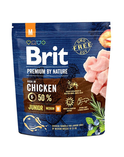 BRIT Premium By Nature Chicken Junior Medium M 1kg