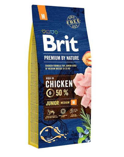 BRIT Premium By Nature Chicken Junior Medium M 15kg
